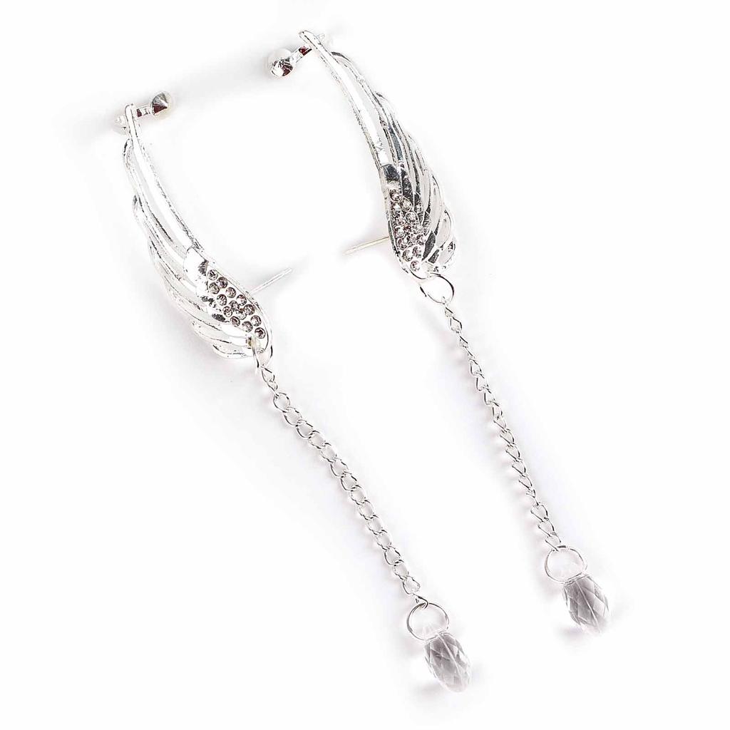 1 Pair Wing Earring Tassel Ear Ring Stud Decoration Women Accessory for Party Dating