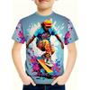Детские футболки с коротким рукавом, футболка с 3D-принтом, топы с круглым вырезом, полиэстер, повседневная спортивная одежда, удобные футболки