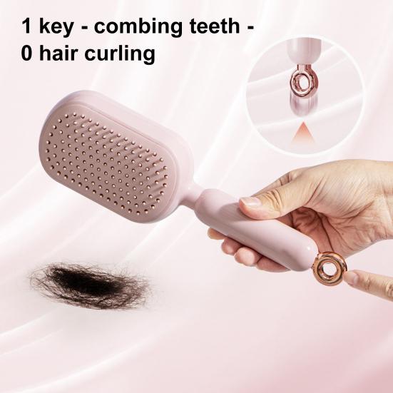 Yousheng 1/2/3Pcs Retractable Hair Brush Self-Cleaning Scalp Massage Anti-static Air Cushion Comb Portable Travel Men Women Hair Detangling Styling