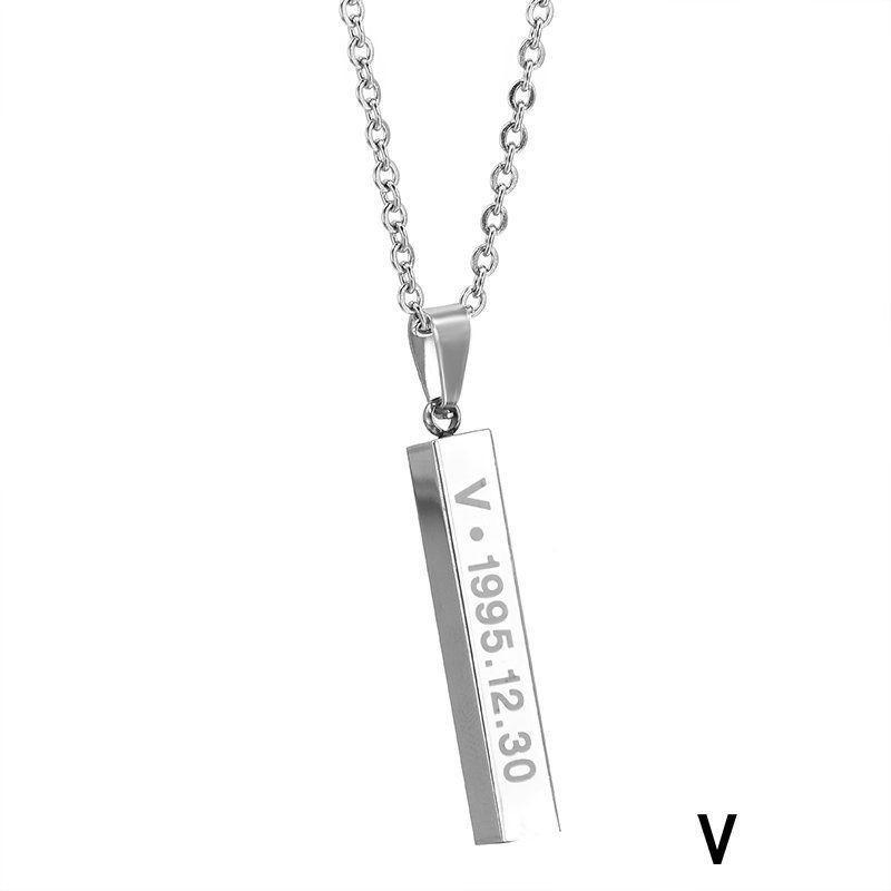 Bangtan Boys Themed Jewelry Stainless Steel Long Chain For Women And Teens