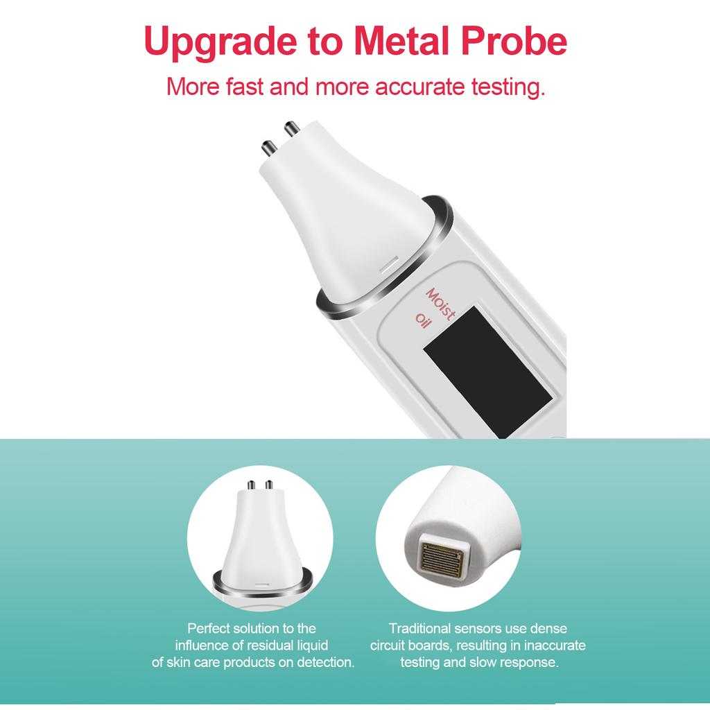 Face Skin Tester Portable Digital Skin Analyzer Moisture Water Oil Monitor for Skin Care