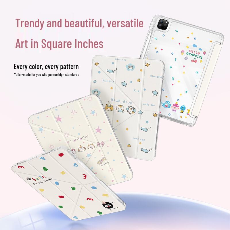 Kelimeng Милый чехол-книжка с Y-образным сгибом и слотом для стилуса для iPad