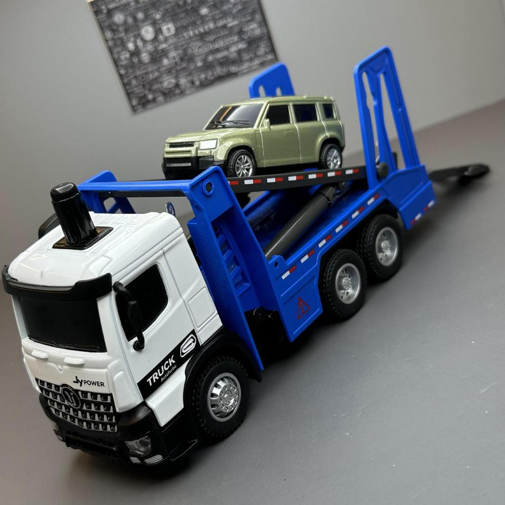 1/50 Pneumatic Lift Truck Alloy Car Model Diecast Car Sound Light Car Lovers Collection Kids Birthday Gift Metal Boys Toys