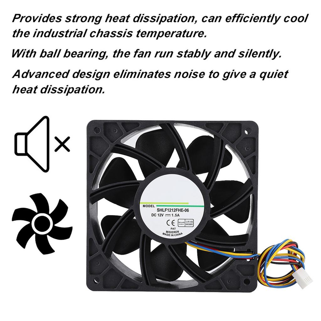 SHLF1212FHE06 DC12V 1.5A 12CM 4Pin PWM Скорость Температурный Регулятор Охлаждения Вентилятор Охладитель