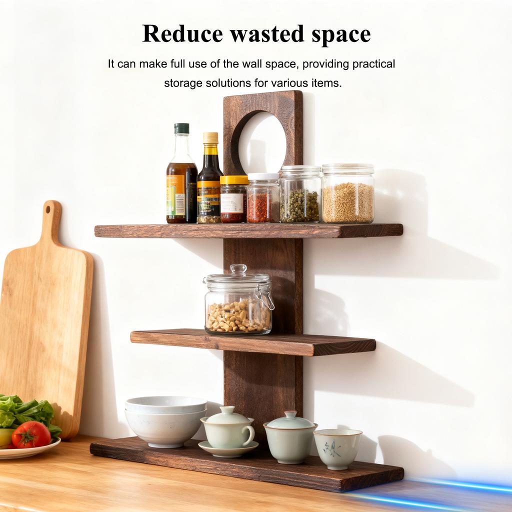 3 Tier Wooden Desk Storage Organizer Desk Display Rack Desktop Display Stand for Living Room Bedroom Office Decor