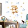 Мультяшные наклейки на стену с изображением медведя, облака и звезды для детской комнаты, детской, домашнего декора. Самоклеящиеся, съемные наклейки на стену