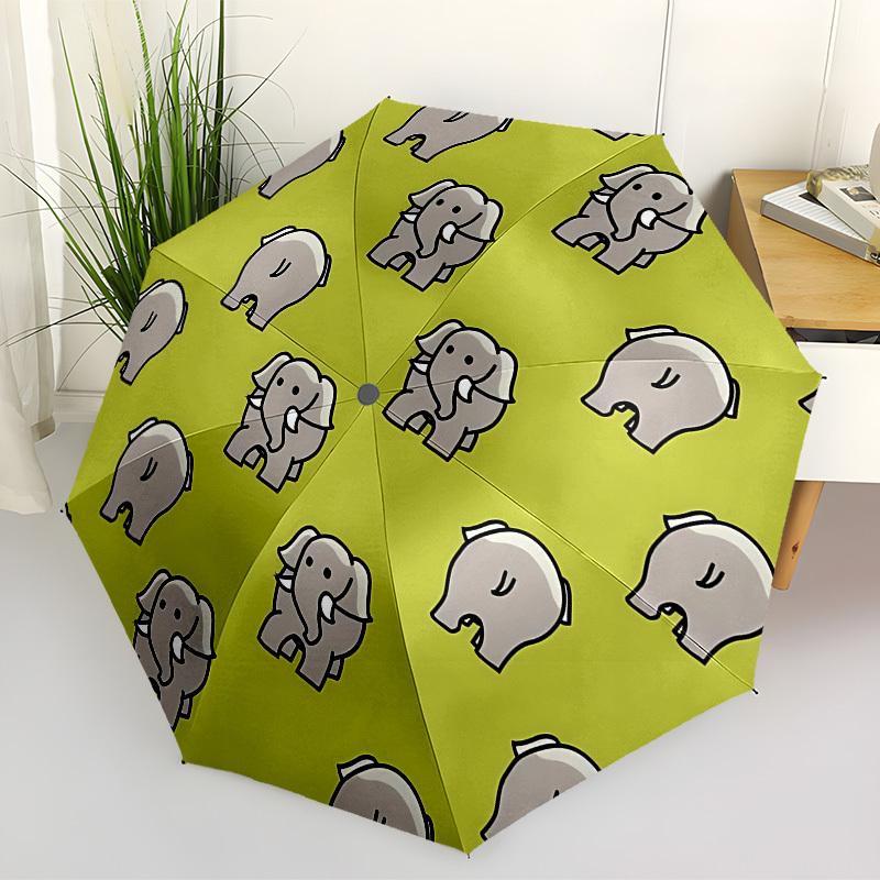 1pc Elephant Print Automatic Open/Close Umbrella, Formal Events - Ideal Gift for Family or Friends, Outdoor Accessory yy251211115