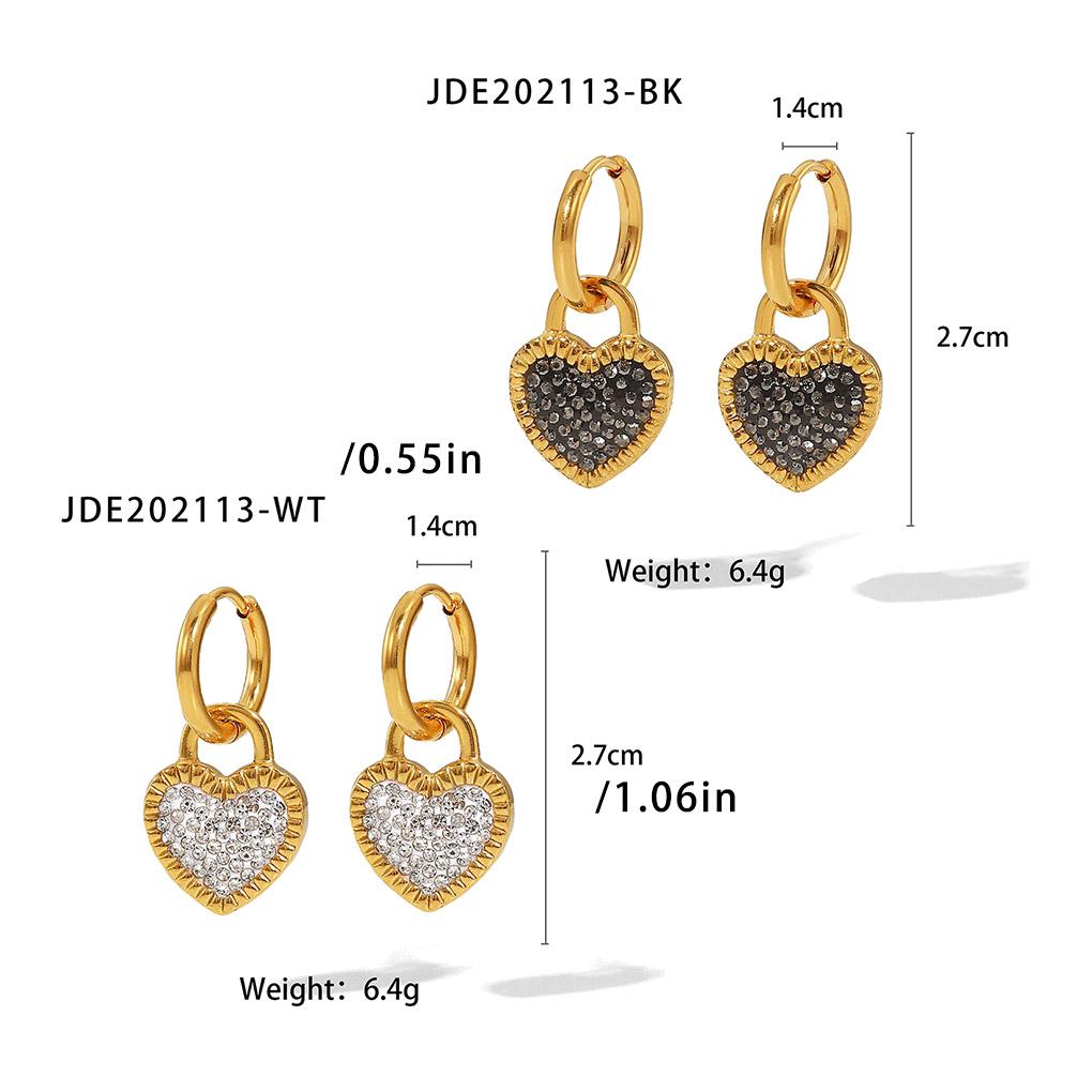 1 пара серег-колец в форме сердца, серьги-подвески с блестящим цирконом, серьги-крючки в форме замка, ювелирное украшение, модный аксессуар для банкета