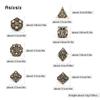 7 Pcs Yellow Black Metal Hollow Metal Polyhedral Dice Set Suitable for Role-Playing RPG    Board Game Card Game