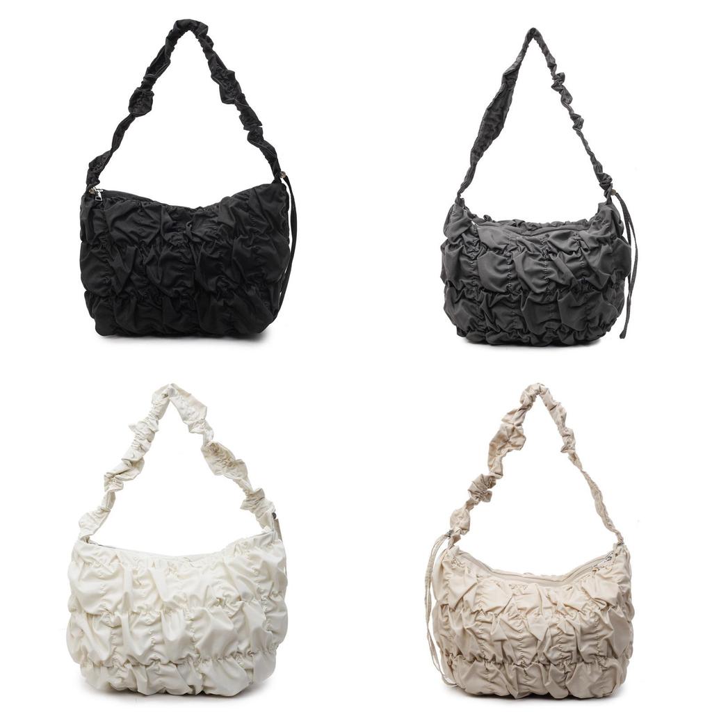 Simple Water Deli Shape Nylon Crossbody Bag With Zipper Pouch For Daily Use