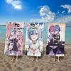 Популярное пляжное полотенце из аниме Re Z-zero, разноцветные банные полотенца для девочек, из микрофибры, быстросохнущее, без песка, для пляжа, йоги, спа, спортзала, бассейна