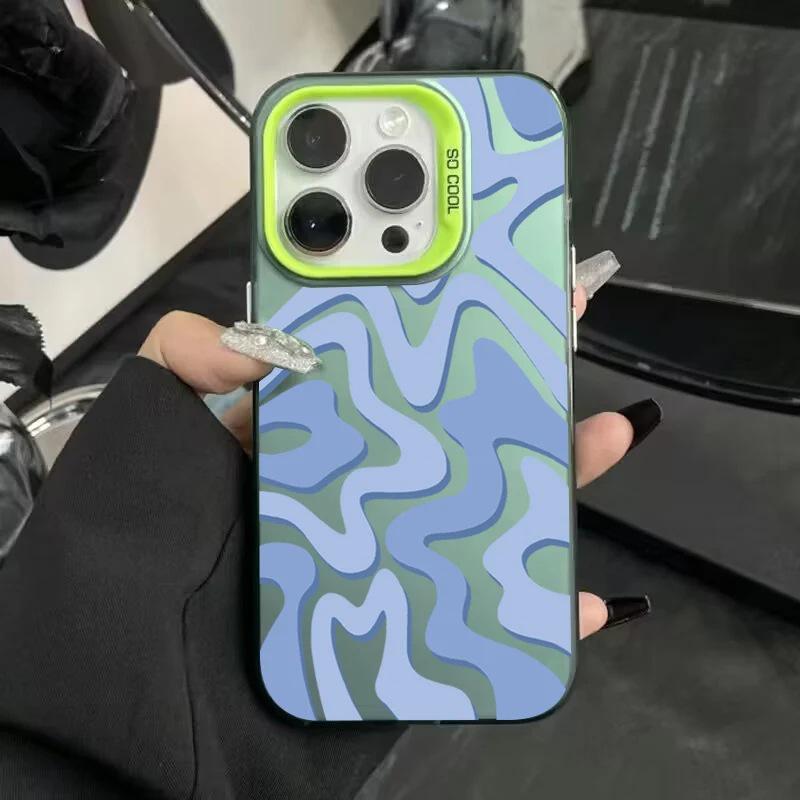 Креативный серебристый чехол в полоску для iPhone 14/13/11 Pro Max - Матовый защитный дизайн