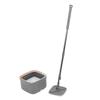 Набор из 2 ведер для швабры с вращающейся на 360 градусов микрофибровой шваброй для сухой и влажной уборки пола
