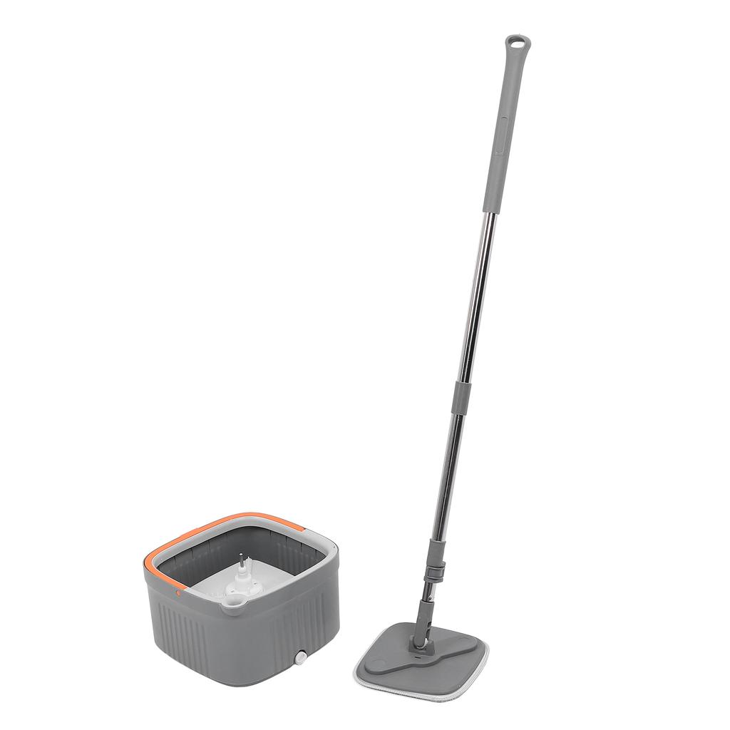 Набор из 2 ведер для швабры с вращающейся на 360 градусов микрофибровой шваброй для сухой и влажной уборки пола