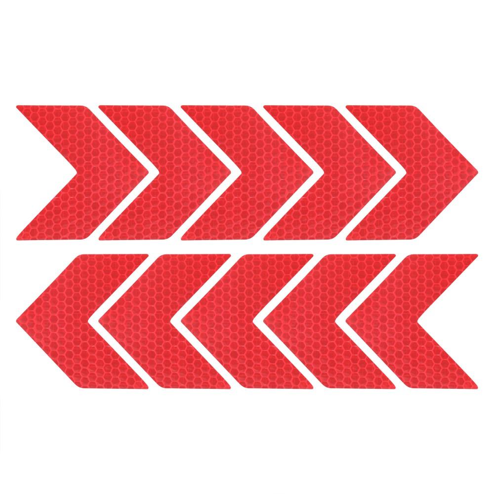 10PCS Car Reflective Sticker Warning Decals Arrow Sign Tape Stickers For Auto Tail Bar Bumper Trunk Safety Decoration Sticker