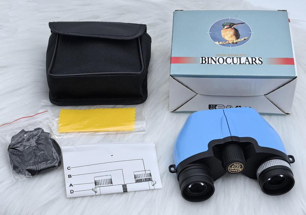 8x22 Multicolor Compact HD High Magnification Binoculars for Travel, Concerts, and Mountaineering