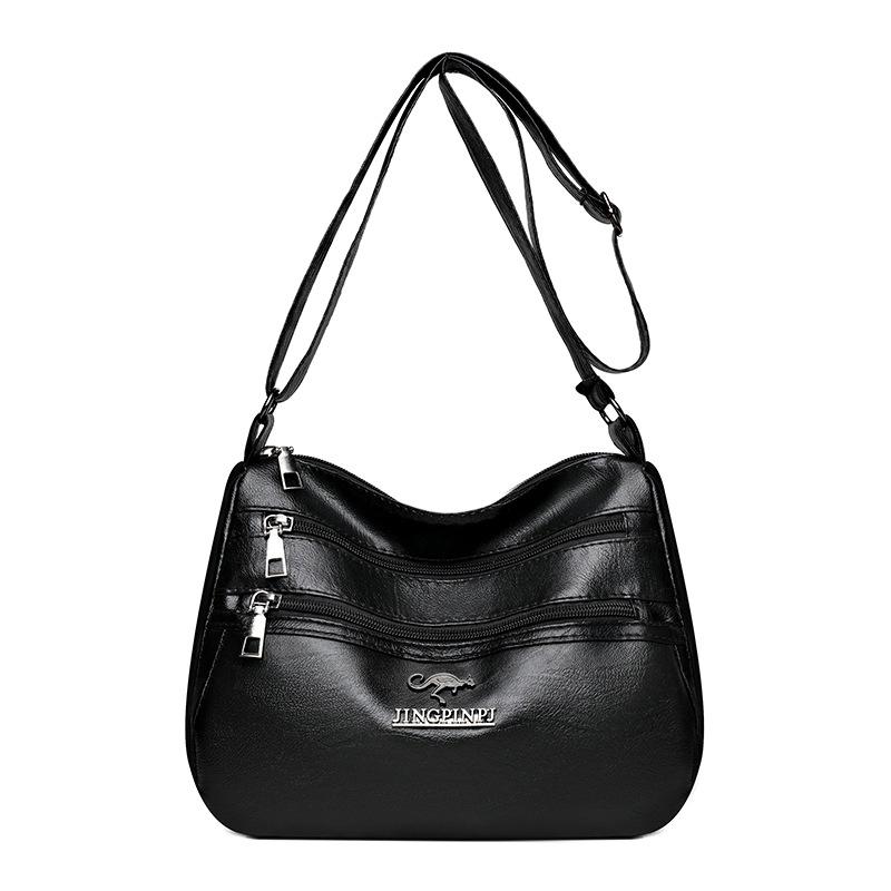 Women's Multi-layered Crossbody Bag Soft Texture Bag Large Capacity Good Quality One Shoulder Bag New