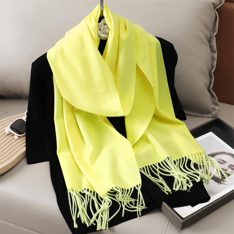 New Winer Warm Cashmere Scarf for Women Fashion Solid Thick Blanket Pashmina Shawl Wrap Female Bufanda Echarpe Foulard