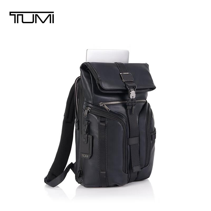 TUMI Men's Leather Business Laptop Backpack