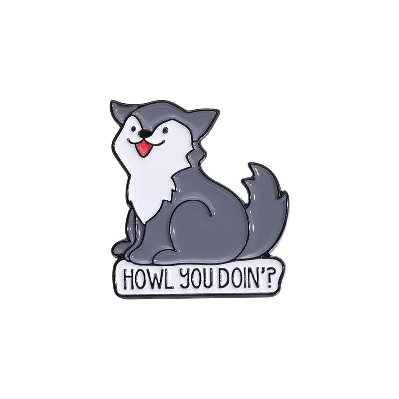 Cute Animals Enamel Pins Cartoon Toad Otters Dog Turtle Wolf Brooch Custom Bag Shirts Lapel Badges Jewelry Gift for Kids Friends