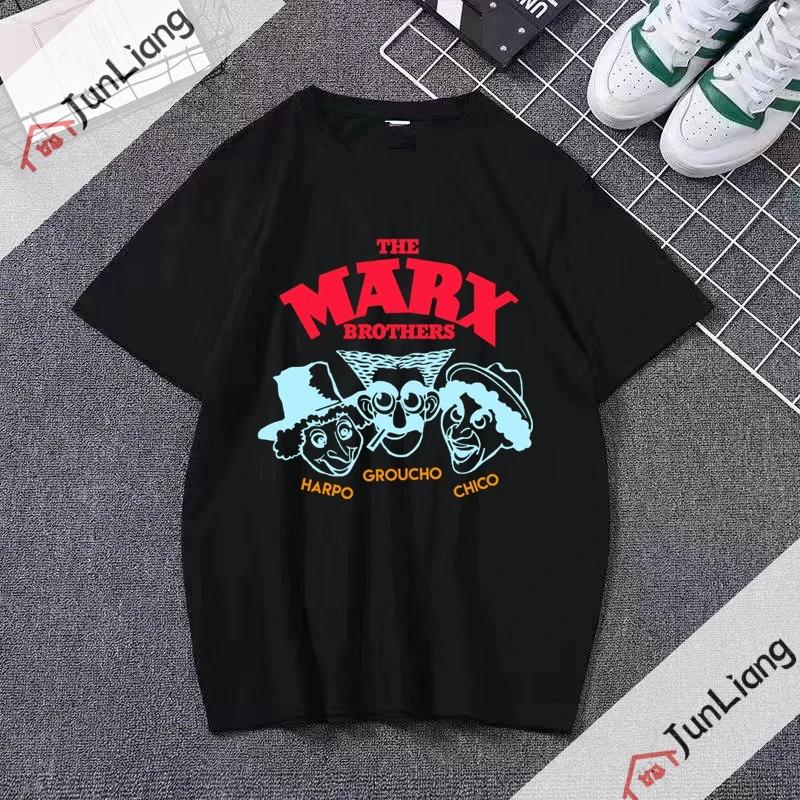 Marx Brothers TShirt  Cartoon Casual Funny Aesthetic Camise Print Summer Clothes for Women Men Clothing