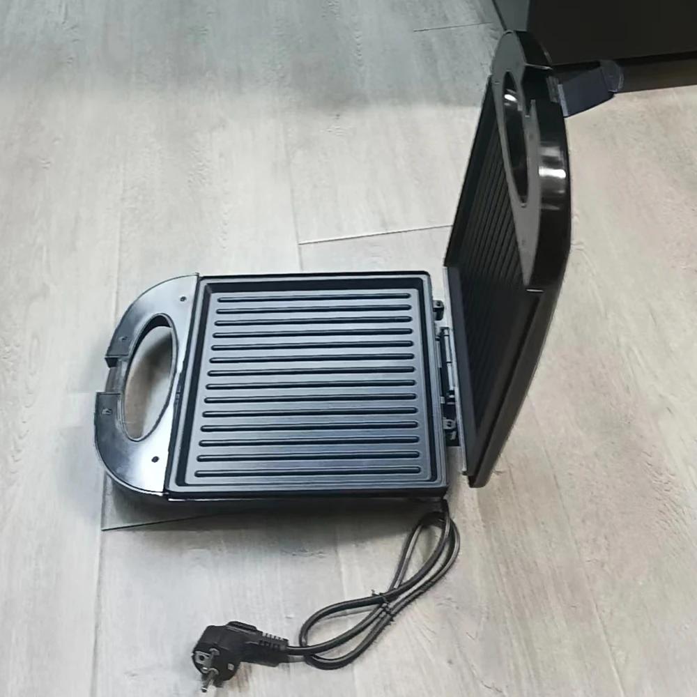 Пресс-гриль для панини, сэндвичница для помещений, большой универсальный гриль с антипригарным покрытием, открывается на 180 градусов, подходит для любого типа и размера продуктов