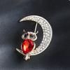 Owl Faux Crystal Brooch Cute Vintage Fashion Dress Coat Accessories Jewelry Sturdy Brooch Pin for Women