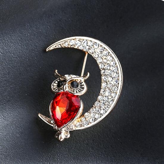 Owl Faux Crystal Brooch Cute Vintage Fashion Dress Coat Accessories Jewelry Sturdy Brooch Pin for Women