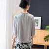 Mulberry Silk Soft Light Satin Solid Color Top with Mushroom Edge