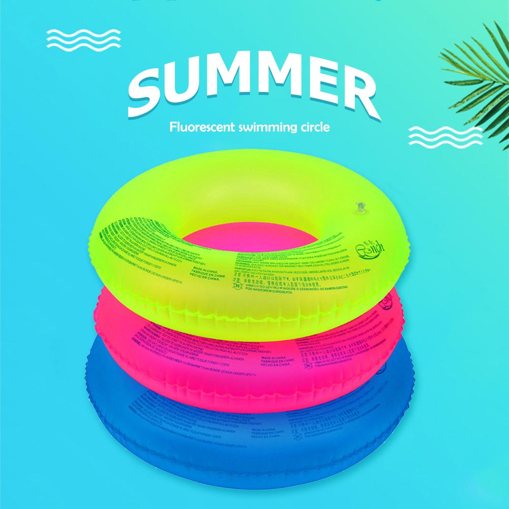 Inflatable Swim Ring Tube for Kids Adult Fluorescent Life Ring Buoy Swimming Pool Float Inflatable Child Swim Laps Random Color