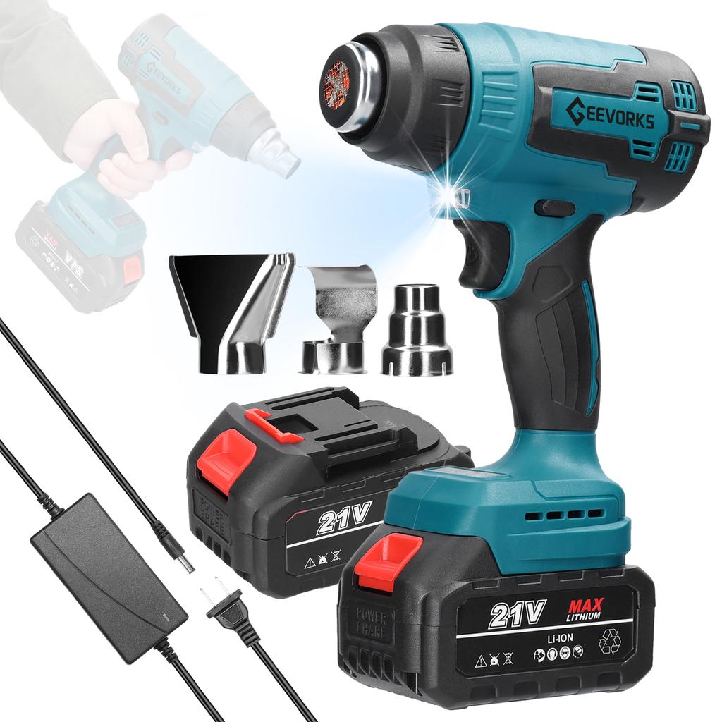 Беспроводная ручная машина для горячего воздуха, литиевое перезаряжаемое нагревательное оборудование, высокотемпературная мощность