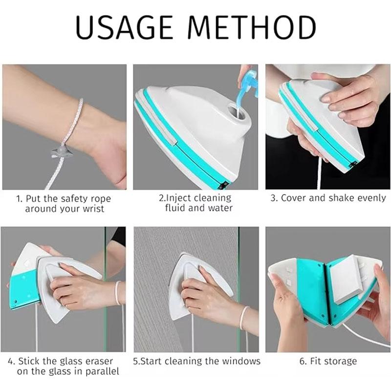 Двусторонний Магнитный Очиститель Окон Автоматический Стеклоочиститель с Дренажем Бытовой Инструмент для Мытья Окон