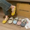 Полушлепанцы с толстой подошвой и закрытым носком для женской уличной обуви 2025 новая весна и лето шлепанцы Мэри Джейн на одной педали для беременных женщин