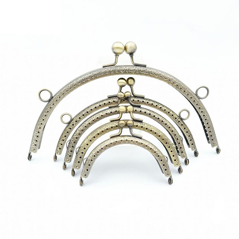 Металлическая полукруглая рамка Diy, кошелек с ручкой, сумки для монет, металлическая застежка-поцелуй, замковая рамка