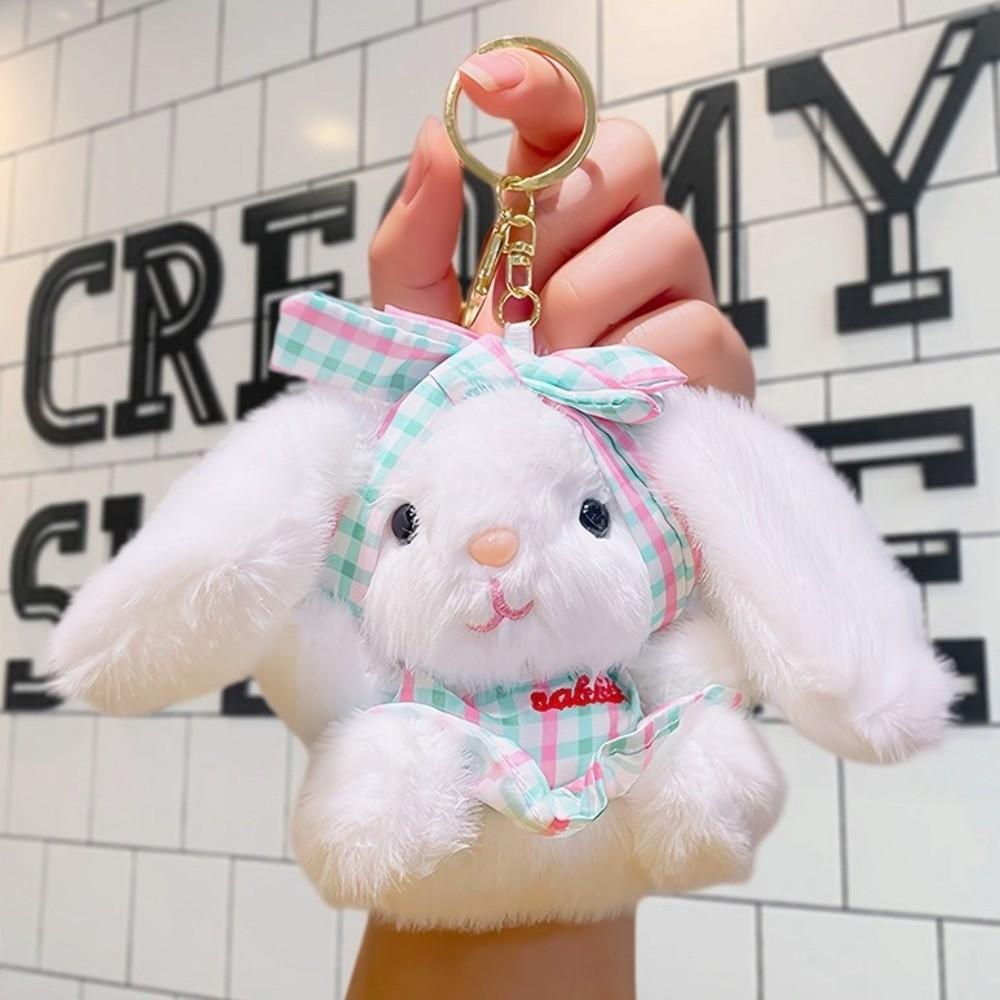 Bow Easter Stuffed Bunny Keychain Creative Rabbit Pendant Bag Charm Plush Toy Key Ring Companion