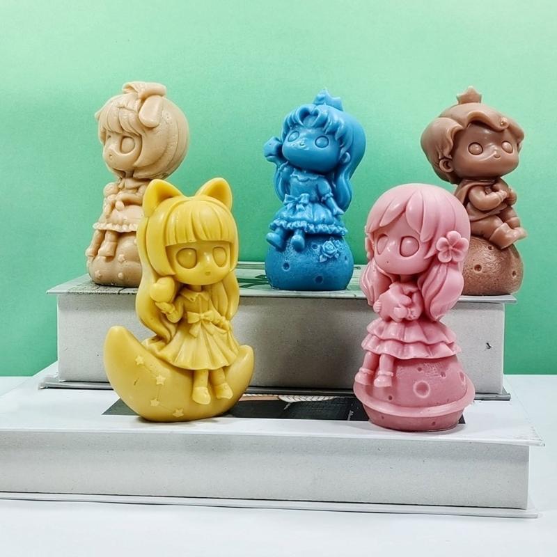 Форма для свечи в виде куклы-принцессы, силиконовые формы для гипса, настольные украшения, изготовление ароматических свечей ручной работы, форма для воска, смолы, мыла