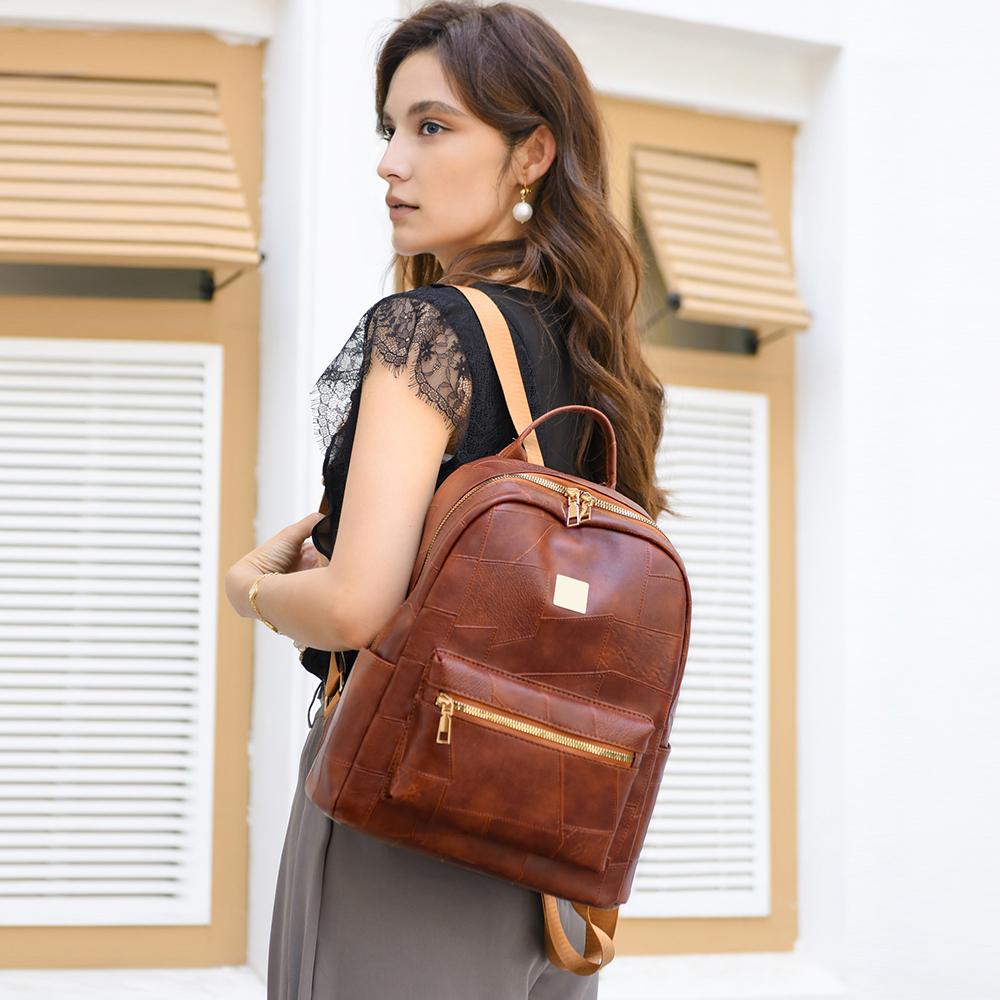 Рюкзак большой емкости Женский легкий рюкзак из мягкой кожи Дорожный рюкзак