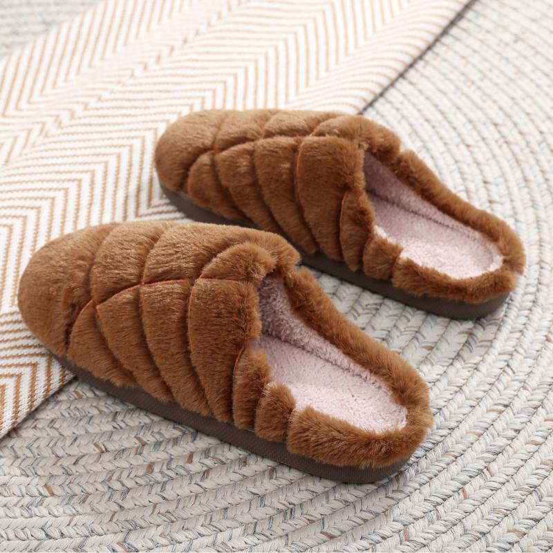 Fashion Fluffy Women's Slippers Home Winter Casual Luxury Designer Woman Shoes Flat Plush Warm Indoor Elegant Fuzzy Fur Slides Fashion