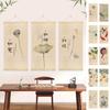 Chinese Style Bamboo Curtain Roller Lotus Flower Study Zen Tea Room Hanging Painting Background Decor Rolling Curtain Mural