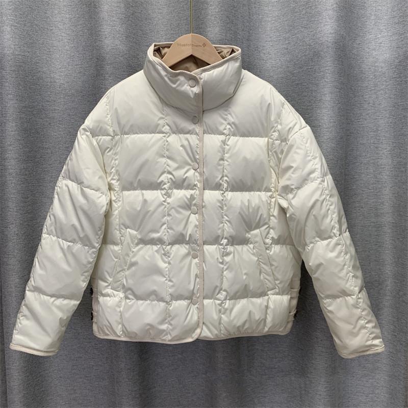 Пуховик женский короткий 2024 новый укороченный корейский вариант легкий и тонкий воротник стойка свободный однобортный маленький 90-флисовый жакет