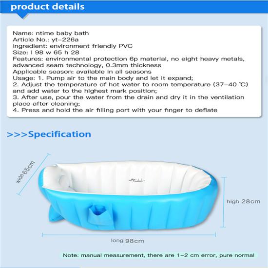 Inflatable Bath Tubs For Infants And Toddlers Bath Tubs Thickened Large Backrest Baby Shower Bathtub Tubs Durable