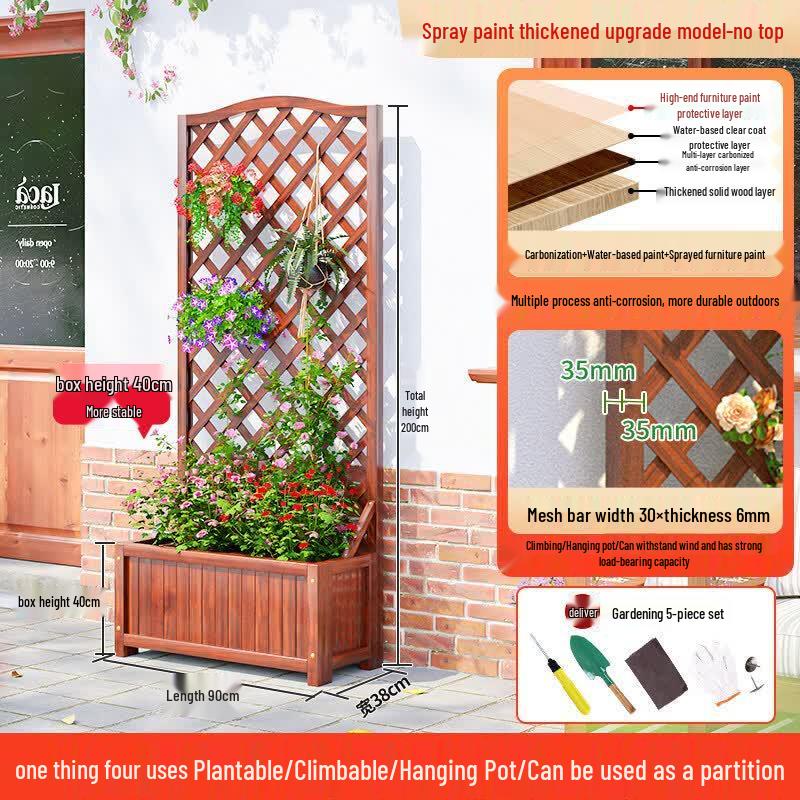 JINGGENG Outdoor Garden Trellis & Planter Box
