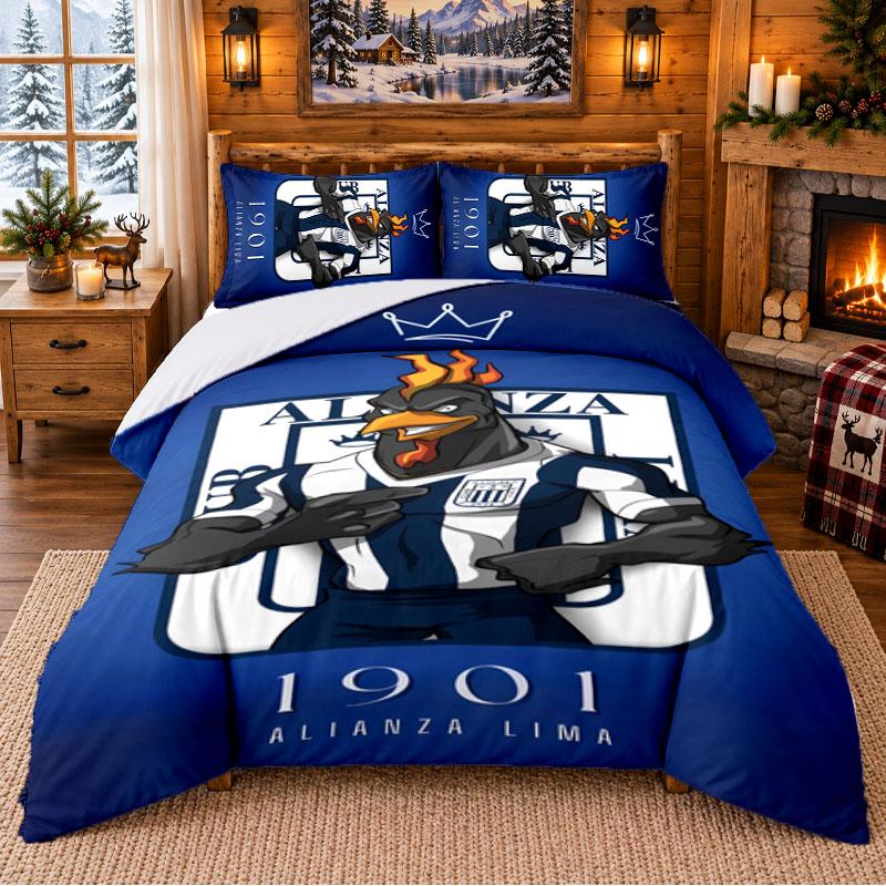 Alianza Lima Pattern Bedding 3Pcs Set Bed Sheet And Pillowcases For Indoor Bedroom