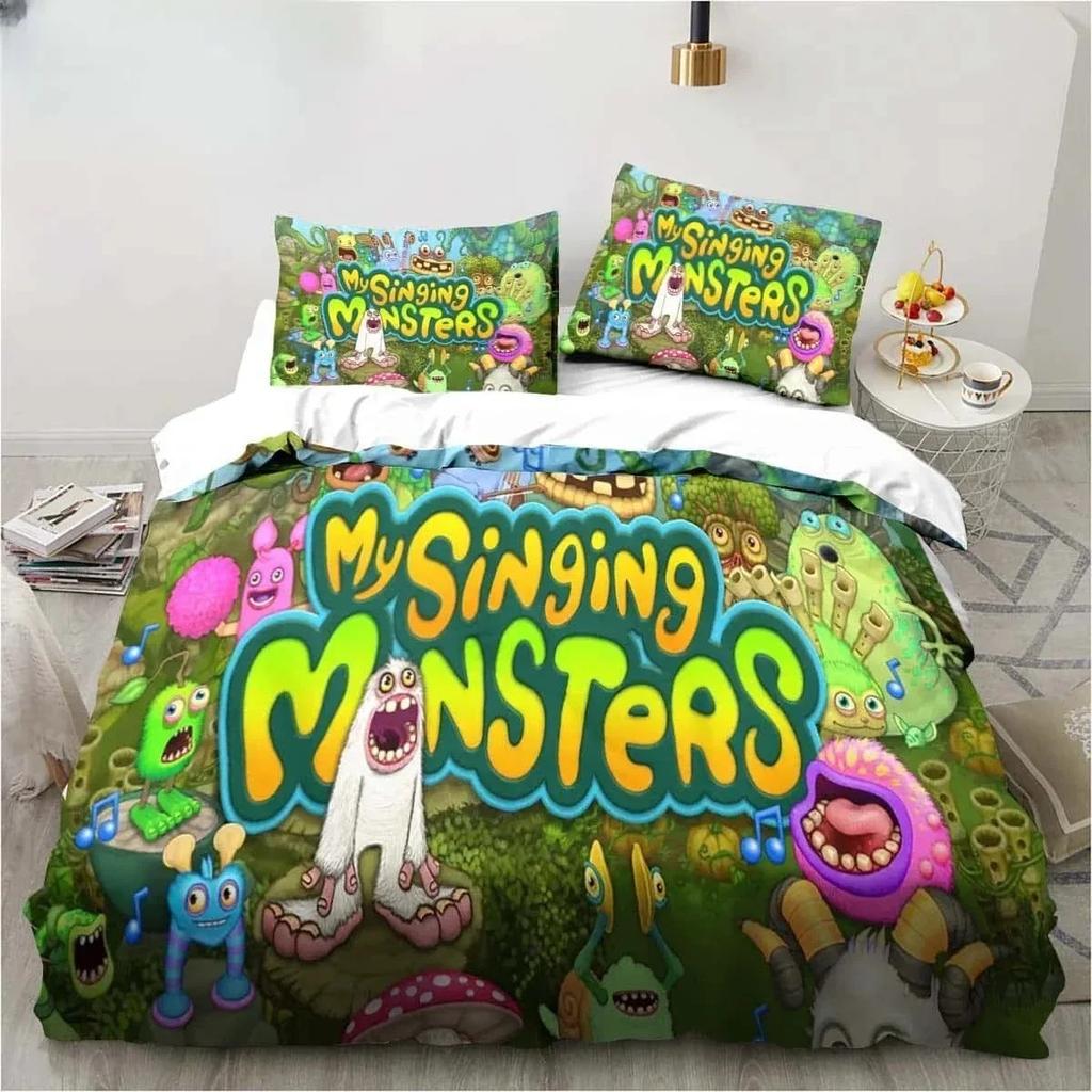 3D Print My Game Singing Monsters Bedding Sets Comforter Quilt Bed Cover Duvet Cover Pillow Case Sets Kids Adult Size