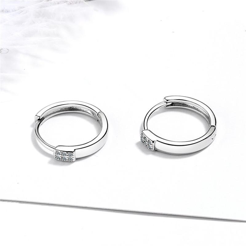Charms Lady 925 Silver Hoops Earrings for Girls Ear Piercing Accessories Trend Crystal Stones Earring for Women Jewelry Fashion