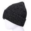 Женская вязаная шапка, светоотражающая ночью, эластичная, со сложенными полями, купольная, в стиле хип-хоп, уличный стиль, кепка знаменитостей, зимний, сохраняющий тепло головной убор