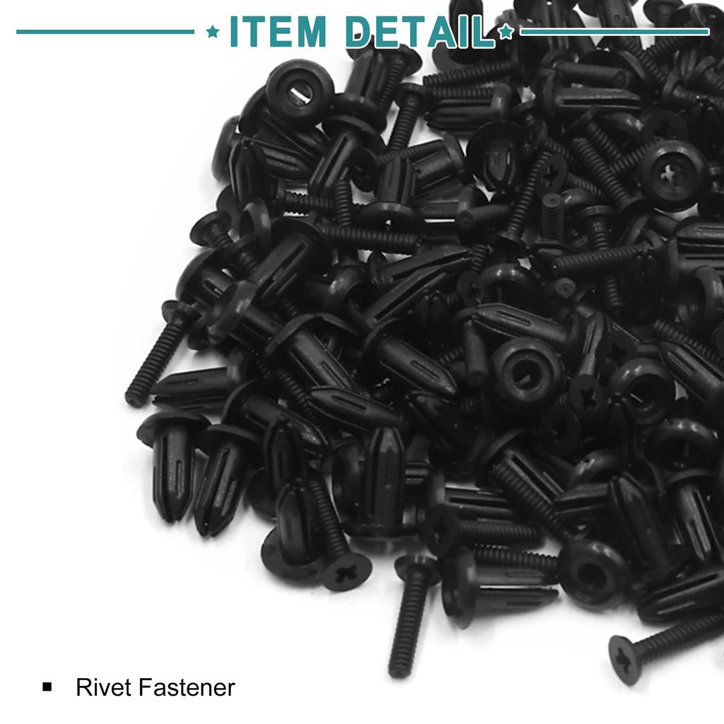 ACROPIX заклепка толкающего типа для бампера двери сменная для автомобиля универсальная 5 мм диаметр черный 100 шт.