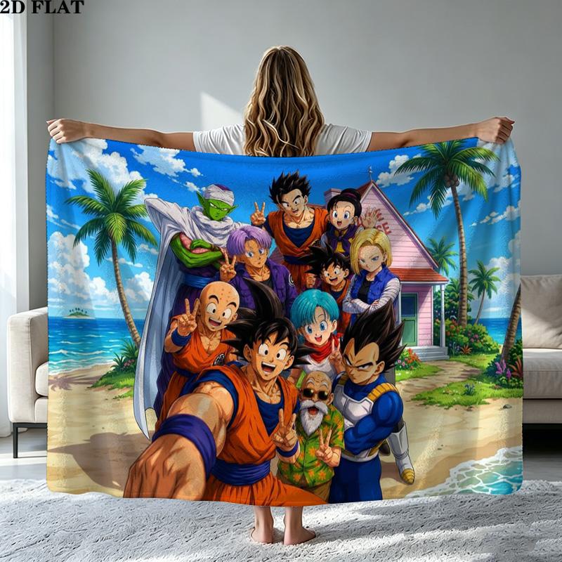 DRAGONBall Print Flannel Blanket High Quality Warm Comfortable Cover for All Seasons Perfect for Gifts Home Decor