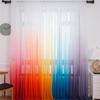Современные градиентные цветные оконные тюлевые шторы для гостиной, спальни, занавески из органзы, вуали, украшения отеля, синие прозрачные шторы