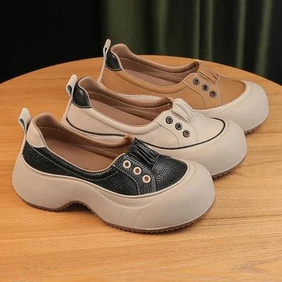 Кроссовки женские на платформе, дизайнерские туфли на среднем каблуке, спортивная обувь для бега, неглубокие осенние туфли-лоферы, тренд 2024 года, для ходьбы, Zapatos Femme